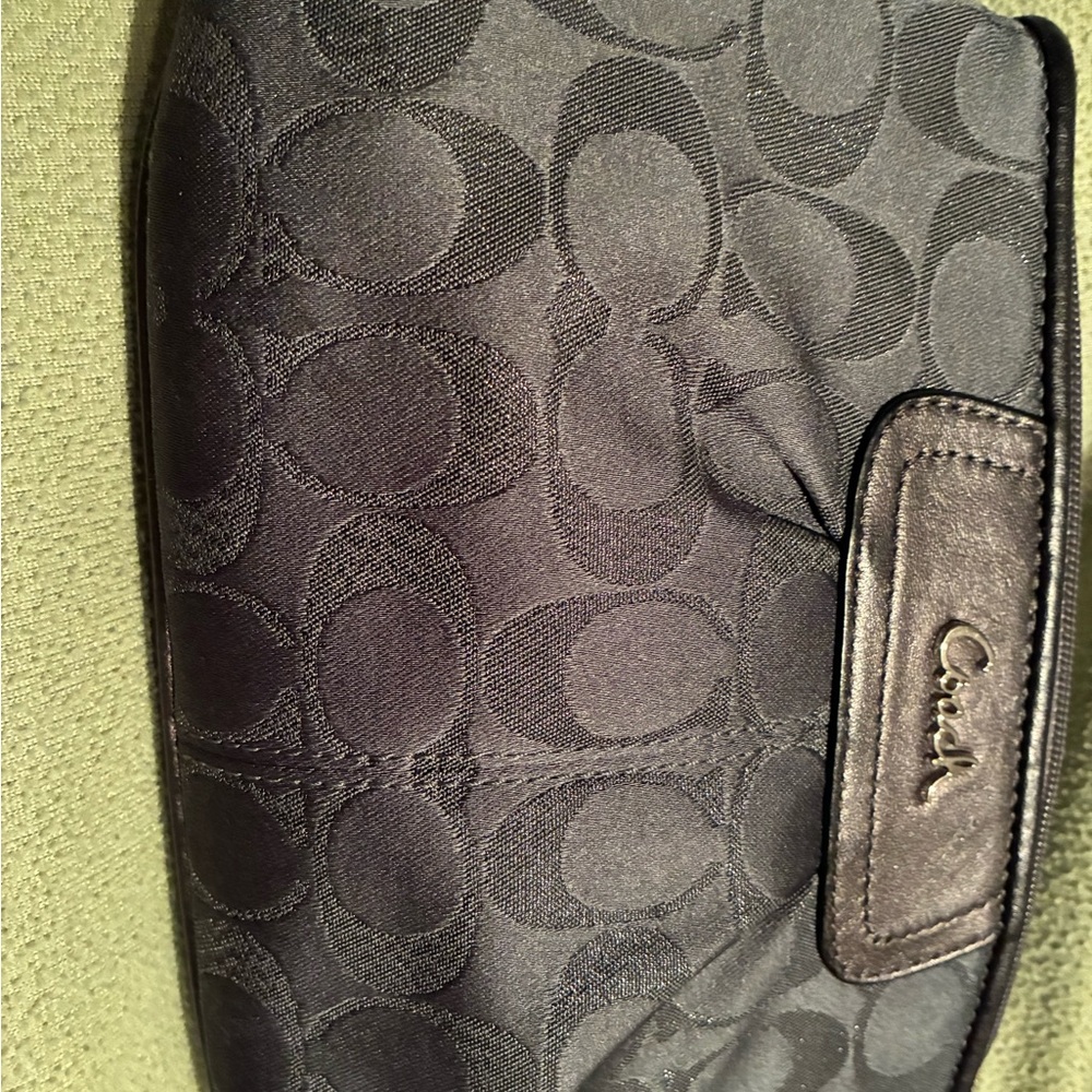 Coach Charcoal Monogram Clutch